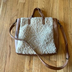 fleece crossbody purse